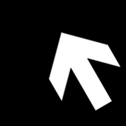 Picture of a rotated and shifted arrow-like particle